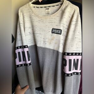 PINK long sleeve lavender & gray